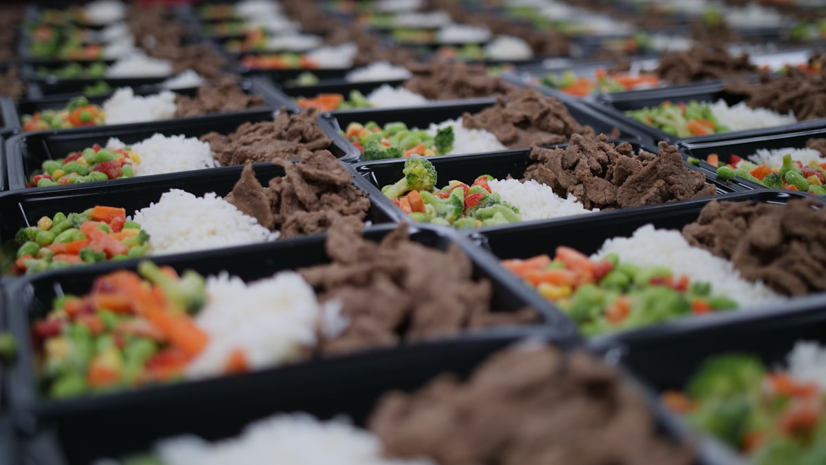 Balanced meal preparation with fresh ingredients